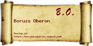 Boruzs Oberon névjegykártya